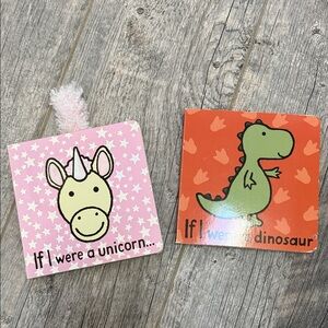 Jellycat Retired Unicorn and Dino Board Book set